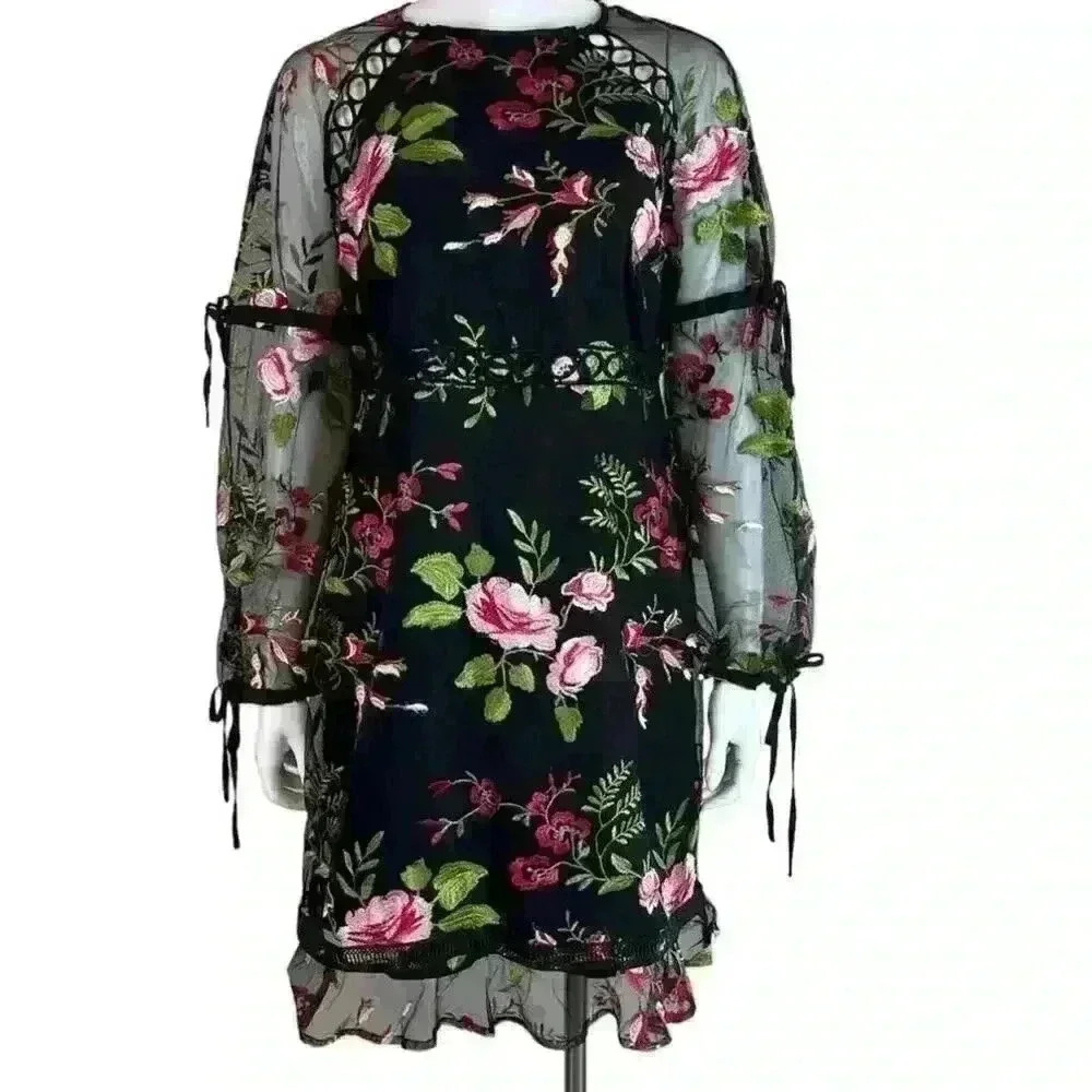 Asos Maternity Rose Embroidered Shift Floral Dress